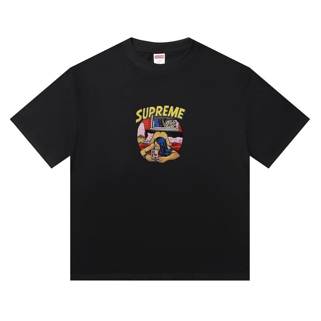 Supreme Loose Fit Casual T-Shirt (Unisex）
