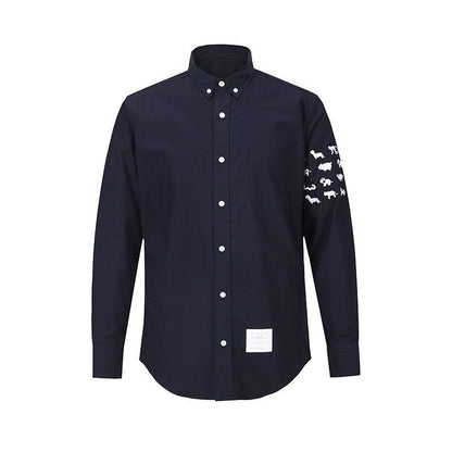 Thom Browne 4-Bar Embroidery Shirt