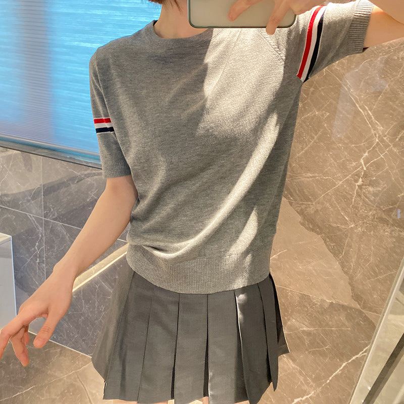 Thom Browne Women's Striped Short Sleeve T-Shirt