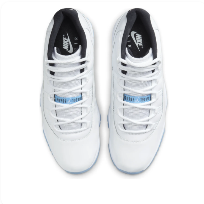 Nike Air Jordan 11 Retro White & Icy Blue Sneakers