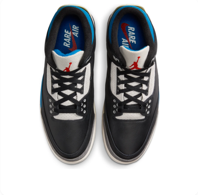 Nike Air Jordan 3 Retro Black Gray & Blue Sneakers