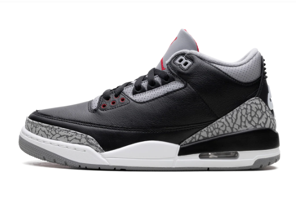 Nike Air Jordan 3 Retro Black Gray & Red Sneakers