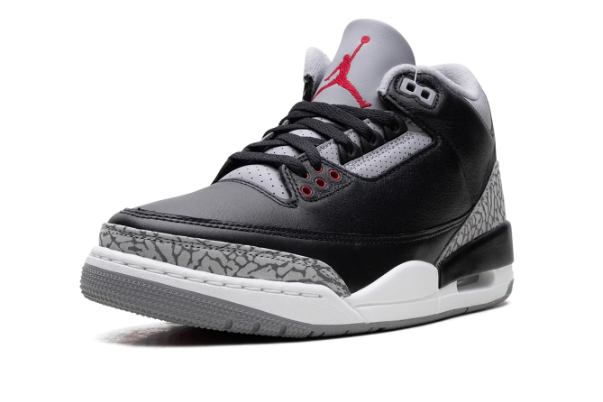 Nike Air Jordan 3 Retro Black Gray & Red Sneakers