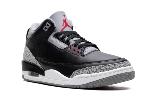 Nike Air Jordan 3 Retro Black Gray & Red Sneakers