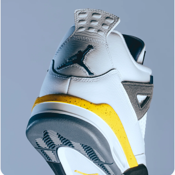 Nike Air Jordan 4 Retro White Black & Yellow Sneakers