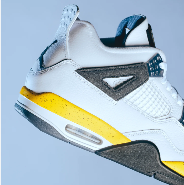 Nike Air Jordan 4 Retro White Black & Yellow Sneakers