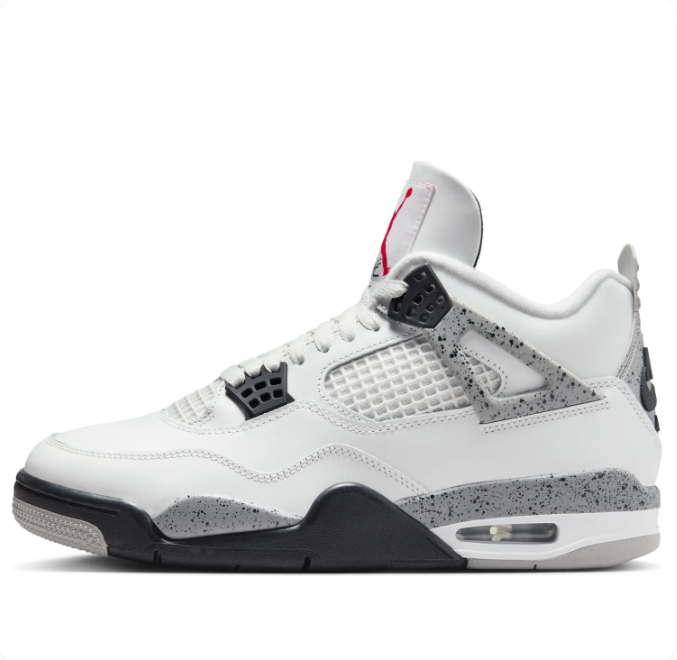 Nike Air Jordan 4 Retro White Gray & Black Sneakers