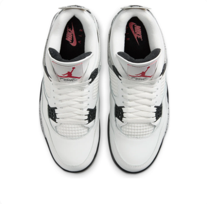 Nike Air Jordan 4 Retro White Gray & Black Sneakers