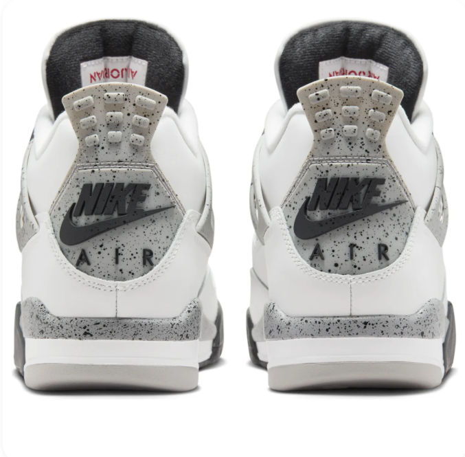 Nike Air Jordan 4 Retro White Gray & Black Sneakers