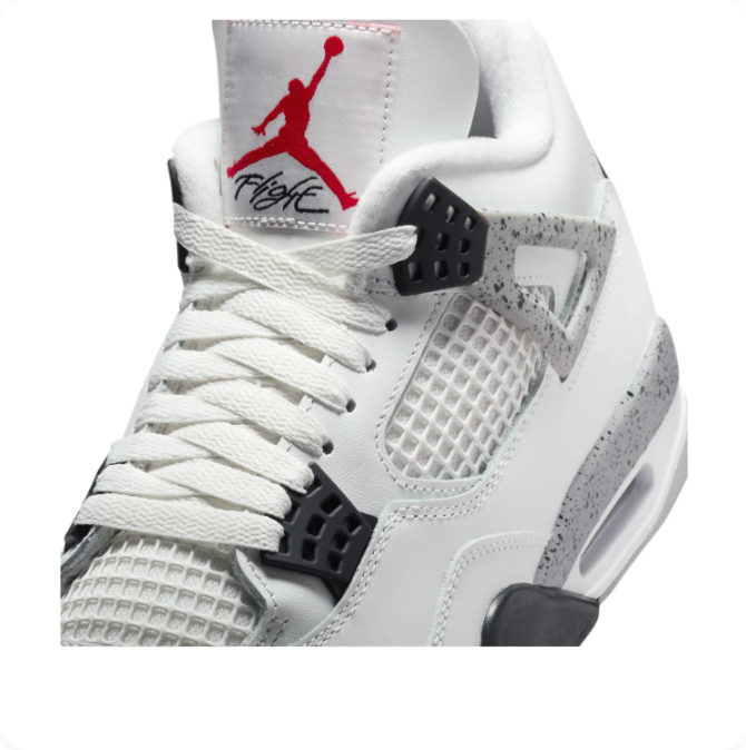 Nike Air Jordan 4 Retro White Gray & Black Sneakers