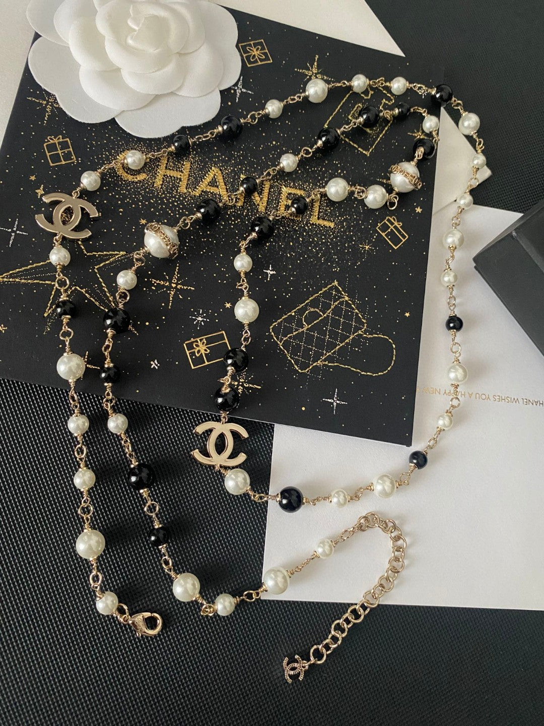 CHANEL Pearl Long Necklace