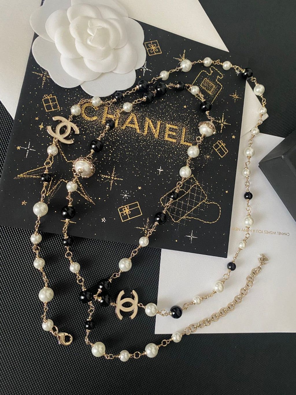 CHANEL Pearl Long Necklace