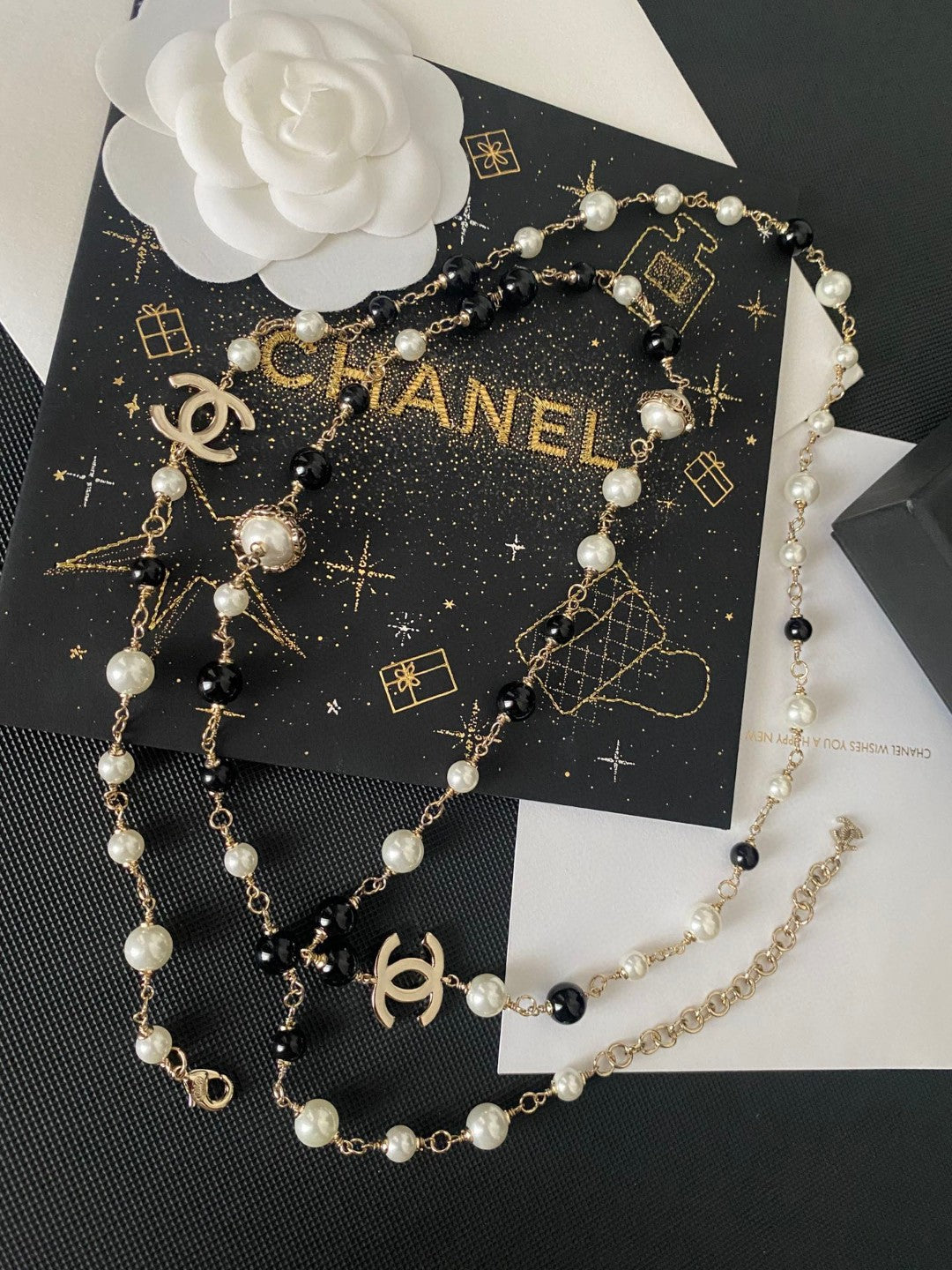 CHANEL Pearl Long Necklace