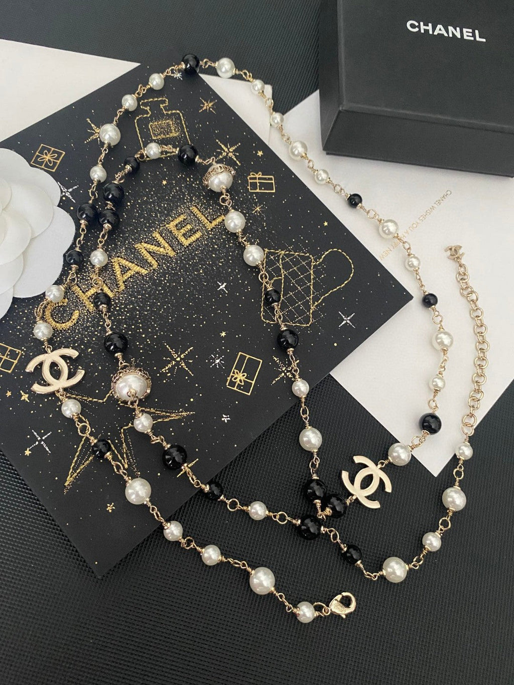 CHANEL Pearl Long Necklace