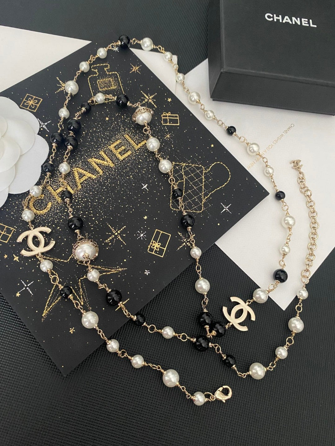 CHANEL Pearl Long Necklace