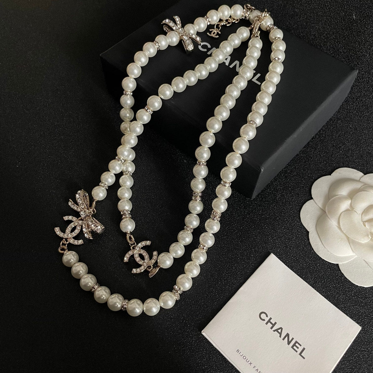CHANEL P135 Pearl Long Necklace