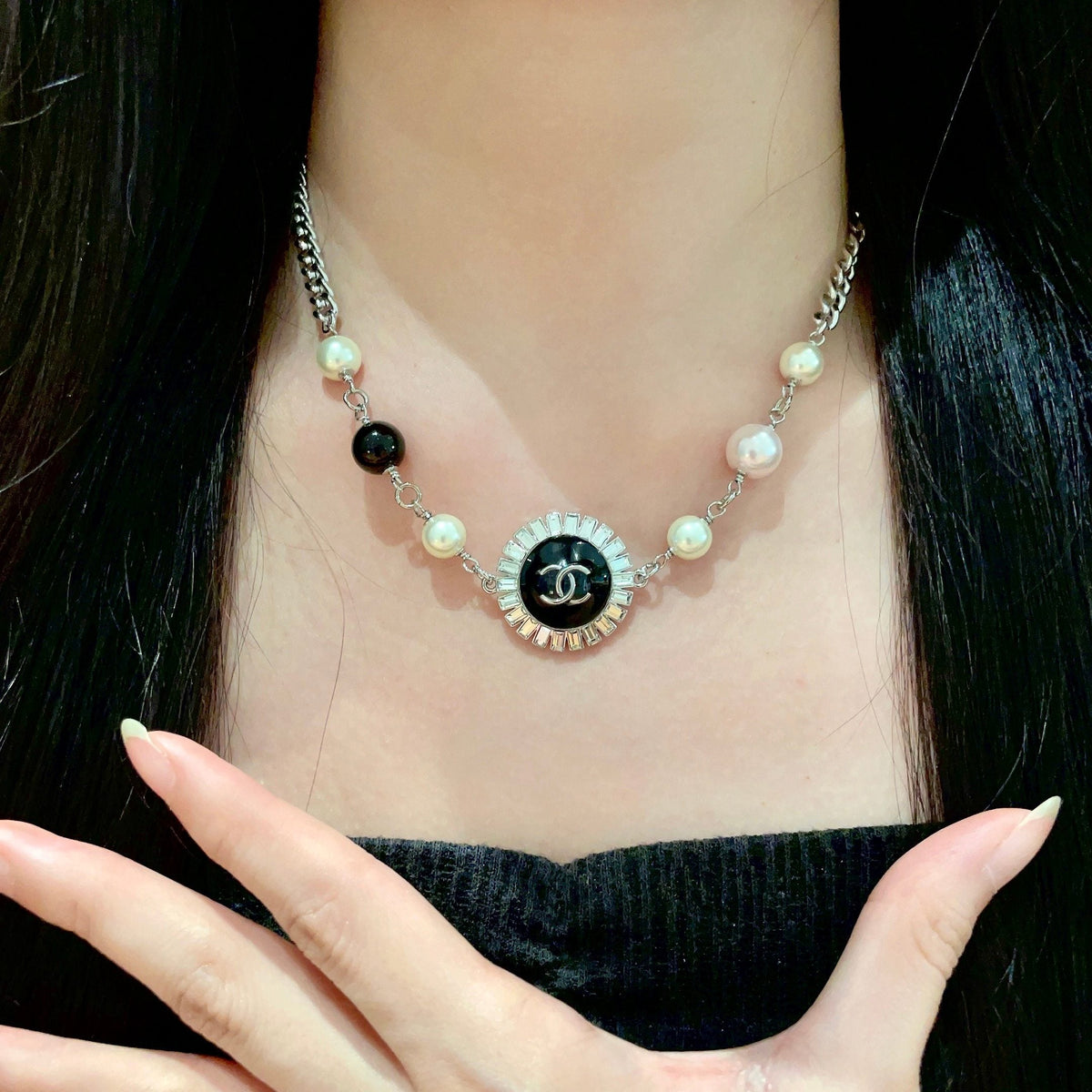 CHANEL P110 Pearl Double-C Necklace