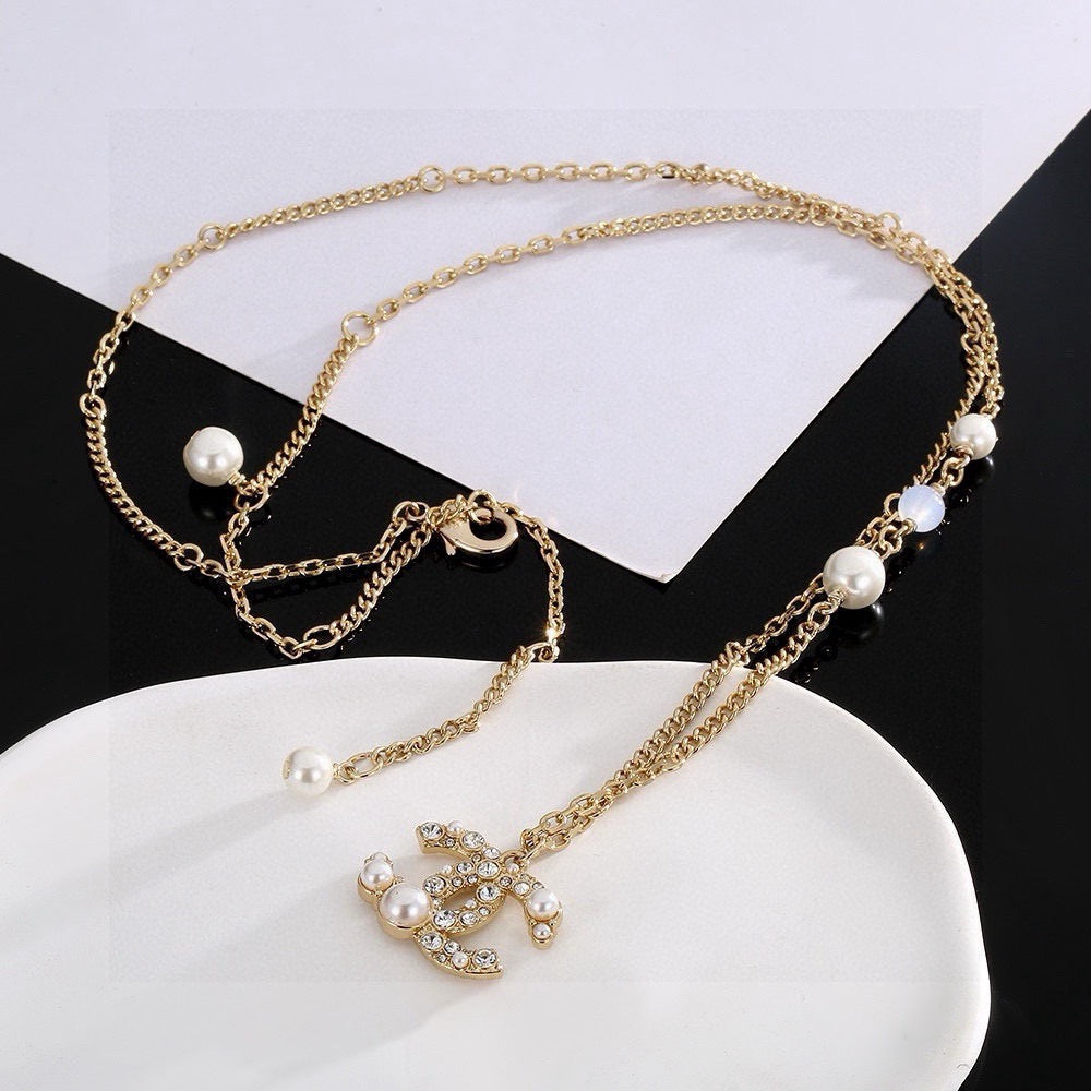 SWAROVSKI P60 Pearl Crystal Double-C Choker Necklace