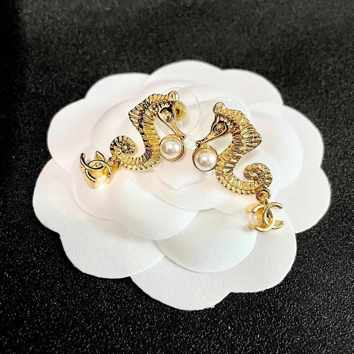 CHANEL P80 Pearl Double-C Earrings