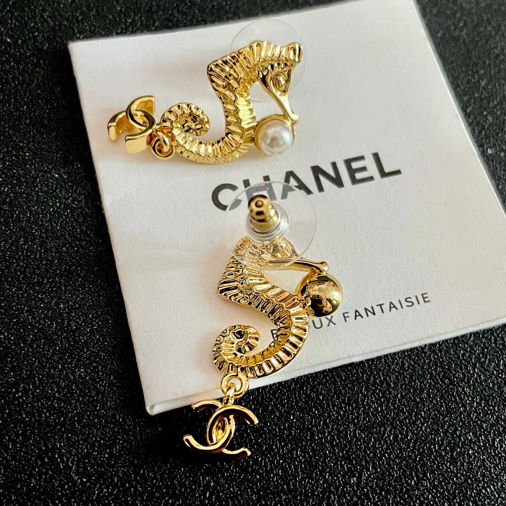 CHANEL P80 Pearl Double-C Earrings