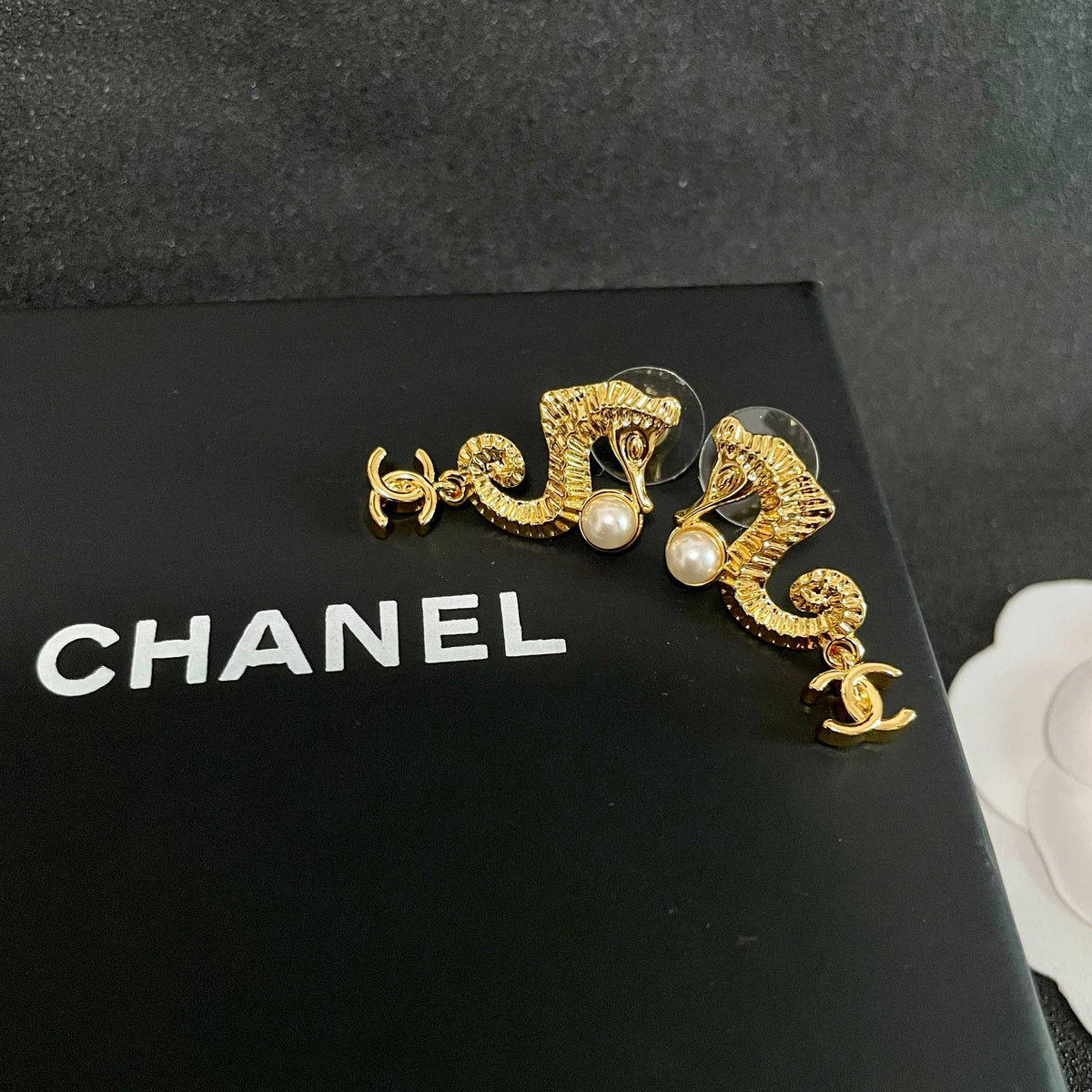 CHANEL P80 Pearl Double-C Earrings