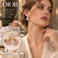 DIOR Pearl-Style Earrings with Pink Heart Drops