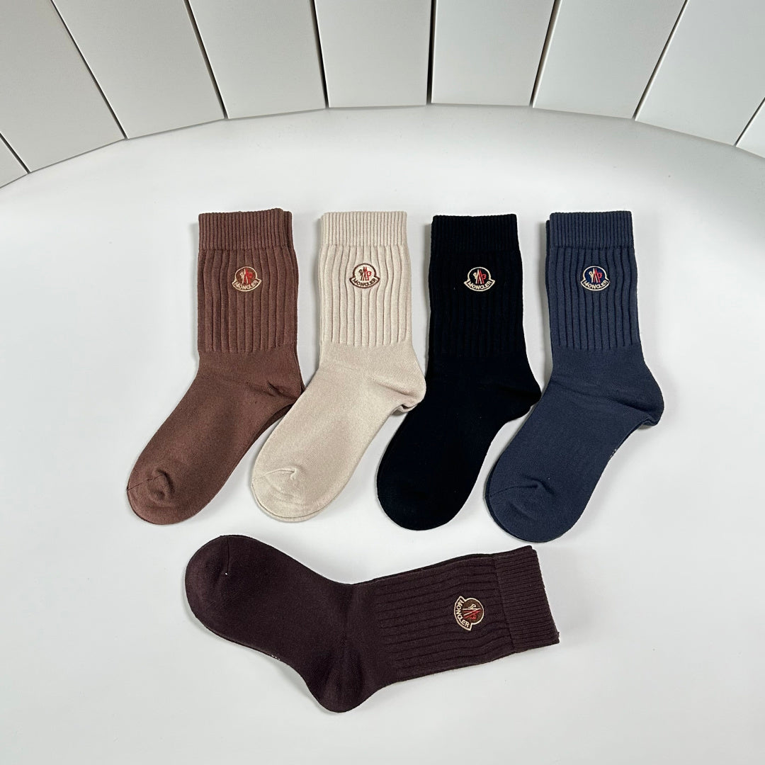 Moncler Cashmere Blend Knee-High Socks – 5-Pair Set #002