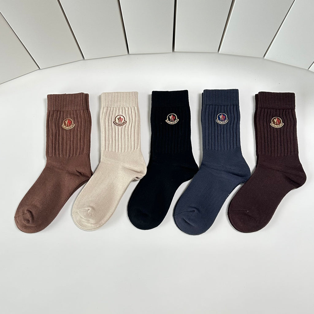 Moncler Cashmere Blend Knee-High Socks – 5-Pair Set #002