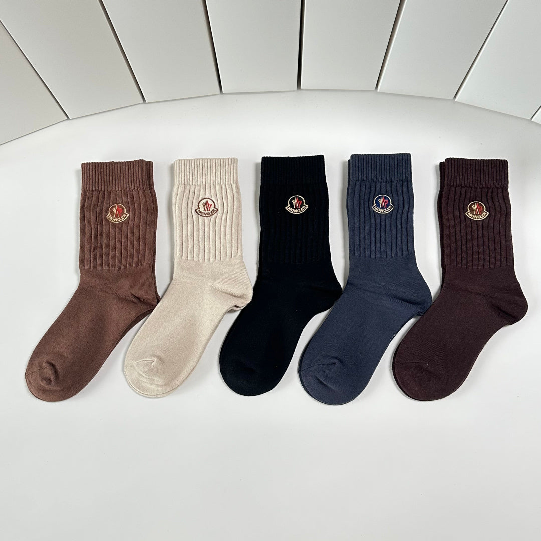 Moncler Cashmere Blend Knee-High Socks – 5-Pair Set #002