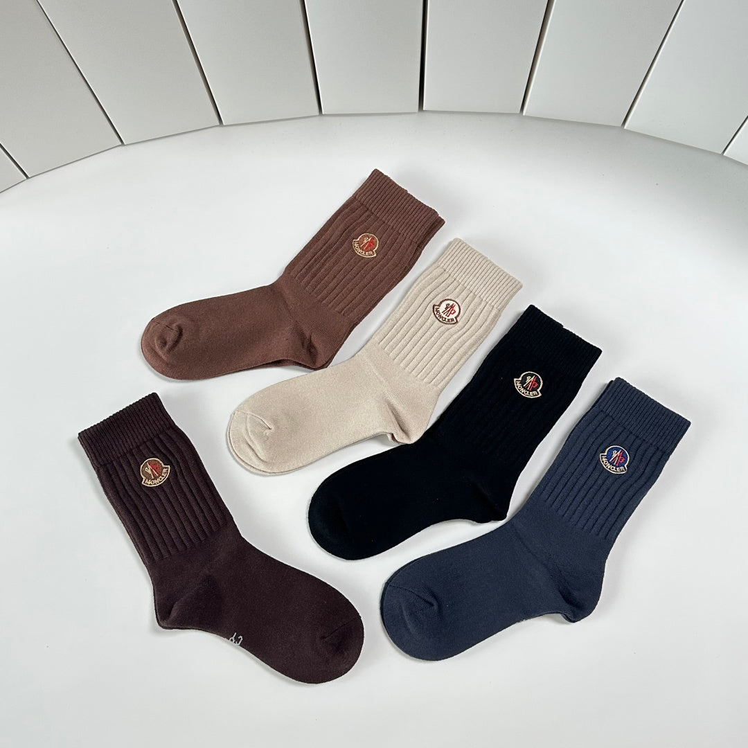 Moncler Cashmere Blend Knee-High Socks – 5-Pair Set #002