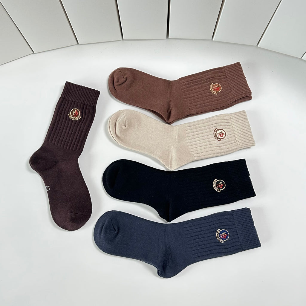 Moncler Cashmere Blend Knee-High Socks – 5-Pair Set #002
