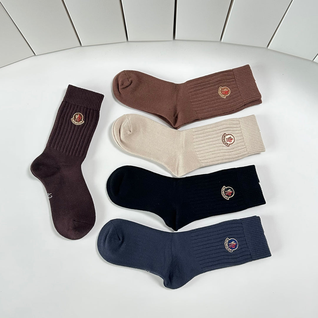 Moncler Cashmere Blend Knee-High Socks – 5-Pair Set #002