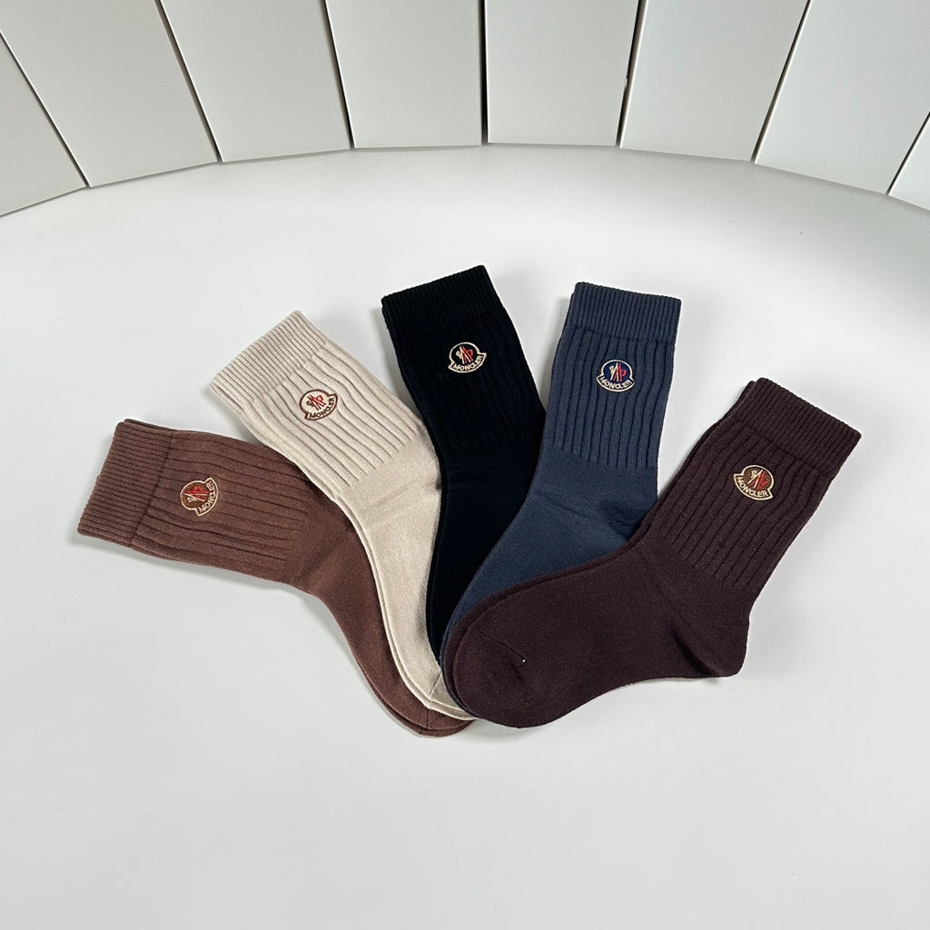 Moncler Cashmere Blend Knee-High Socks – 5-Pair Set #002