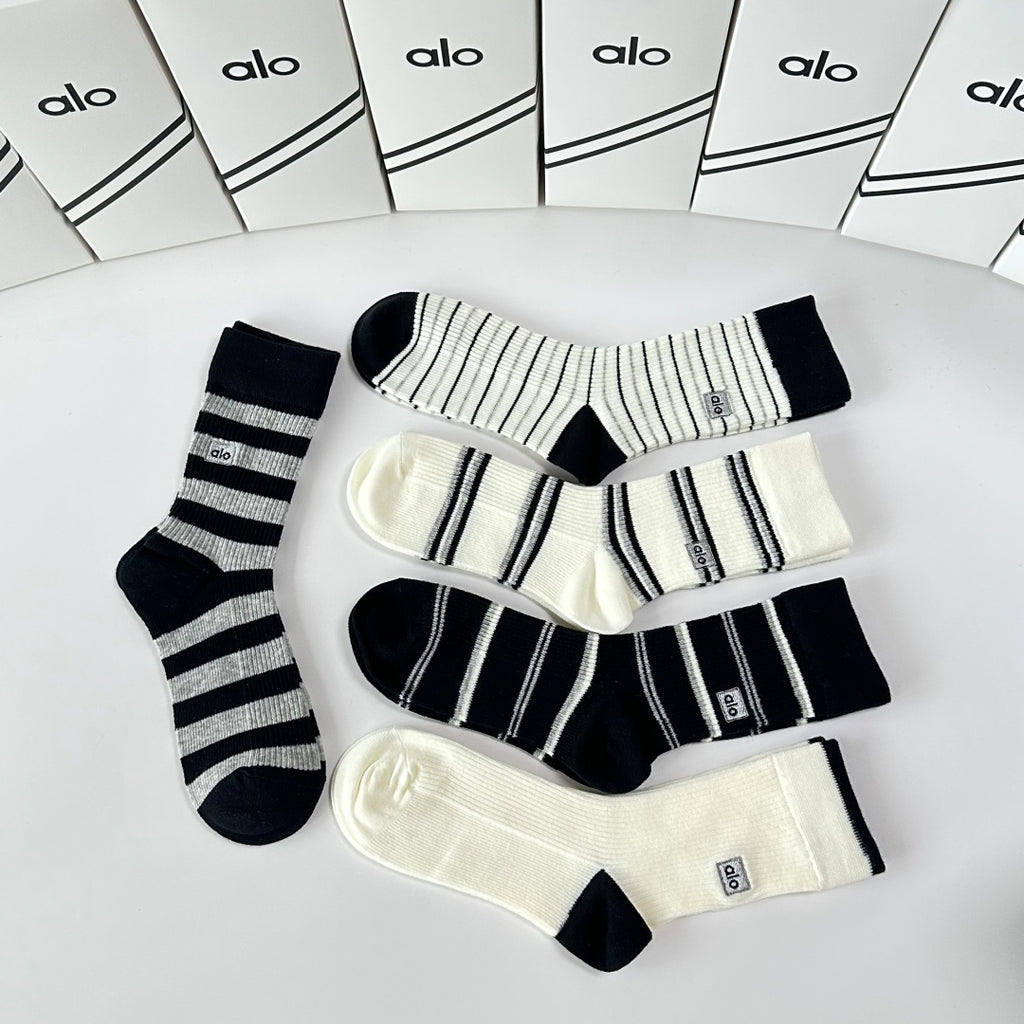 Alo Yoga Cashmere Blend Crew Socks – 5-Pair Set #002