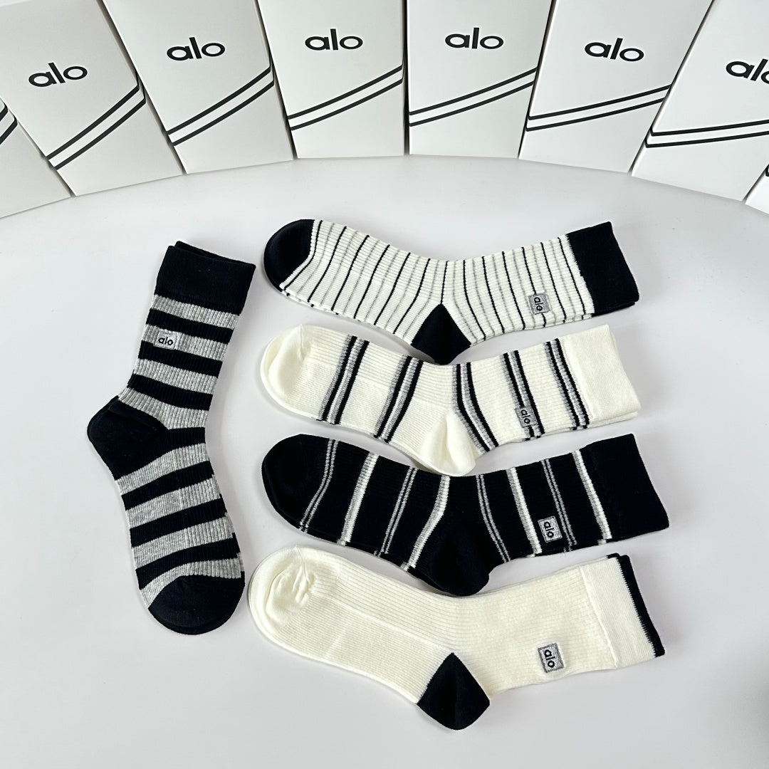 Alo Yoga Cashmere Blend Crew Socks – 5-Pair Set #002