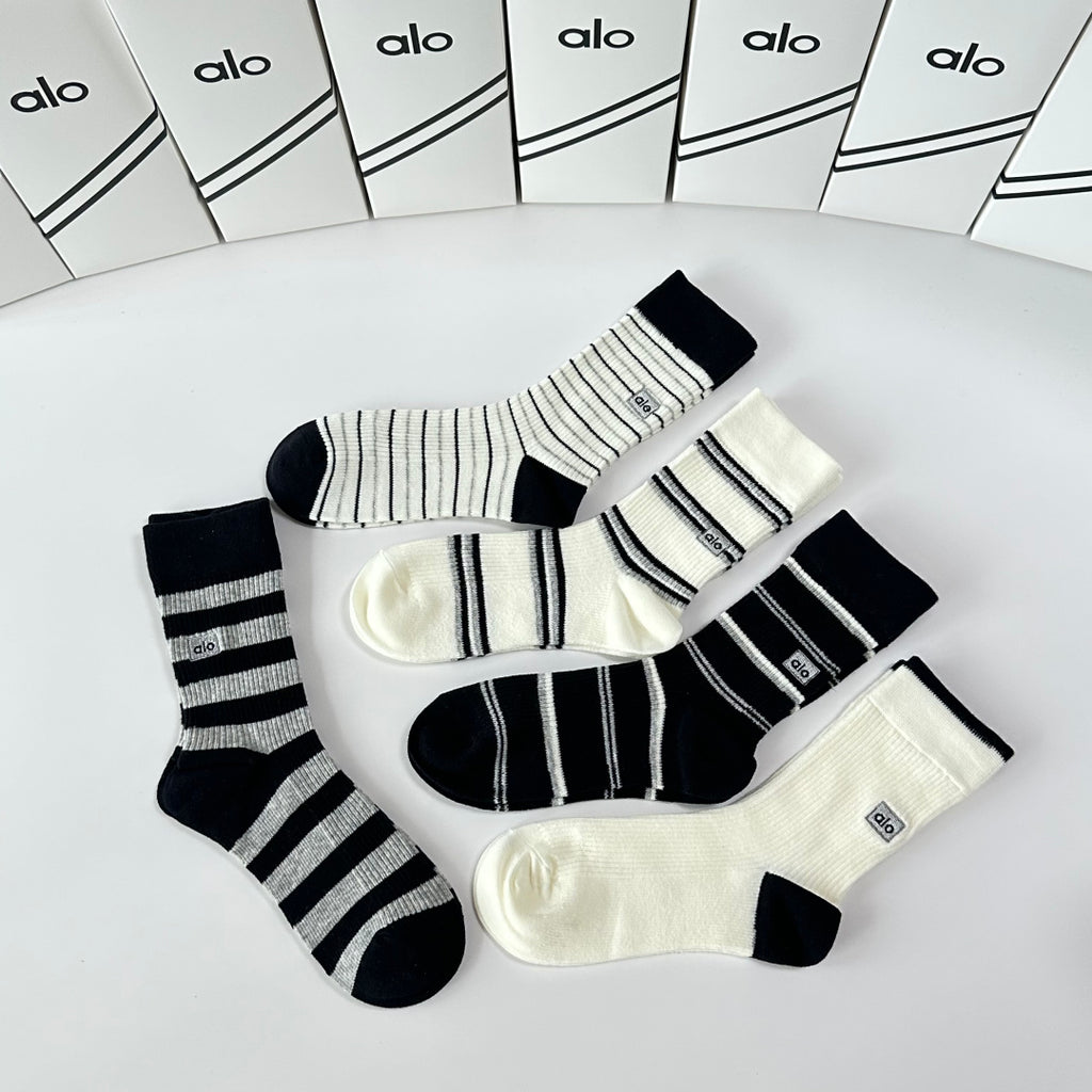 Alo Yoga Cashmere Blend Crew Socks – 5-Pair Set #002