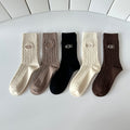 SOLEMN Cashmere Blend Crew Socks – 5-Pair Set #001