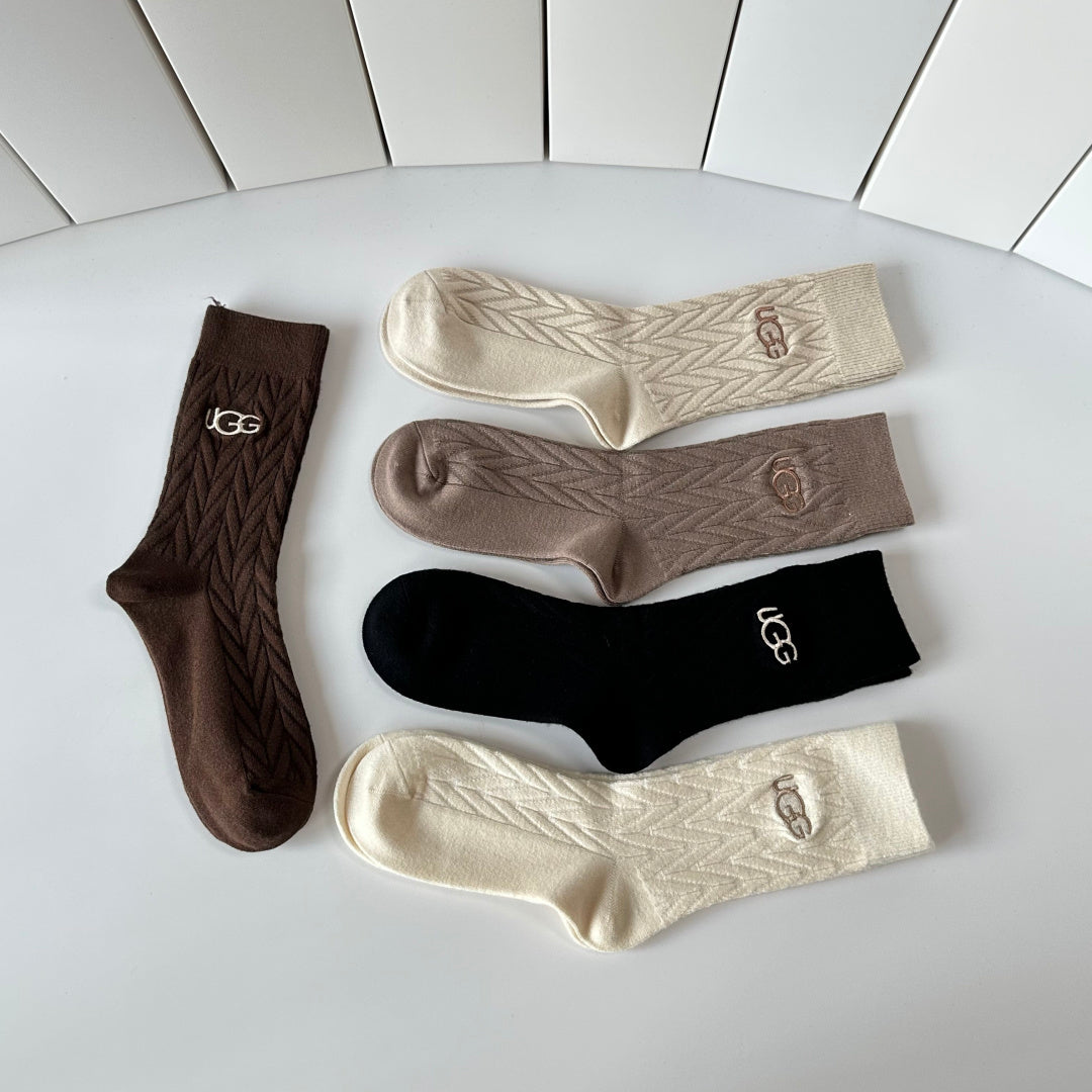 SOLEMN Cashmere Blend Crew Socks – 5-Pair Set #001