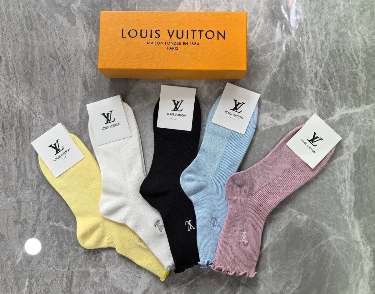 Louis Vuitton Cashmere Blend Crew Socks – 5-Pair Set #002