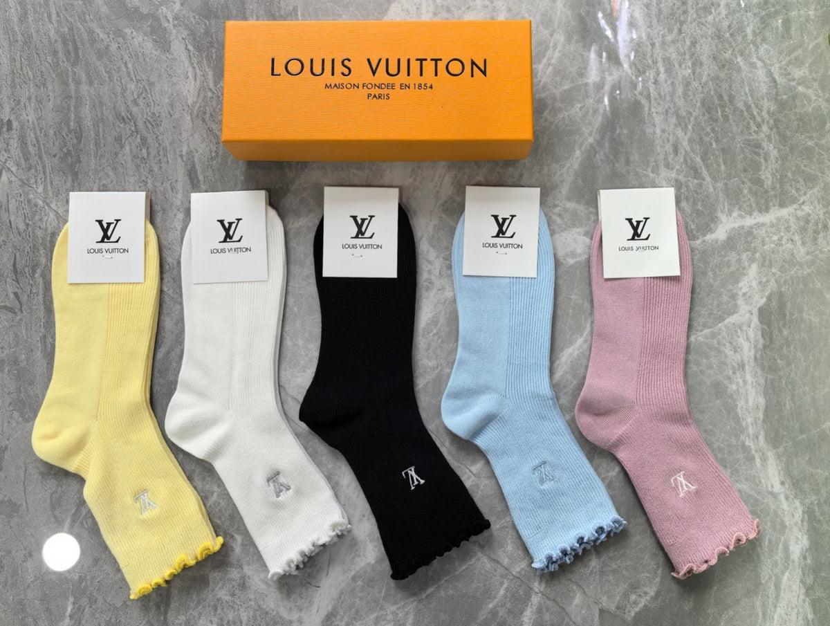 Louis Vuitton Cashmere Blend Crew Socks – 5-Pair Set #002
