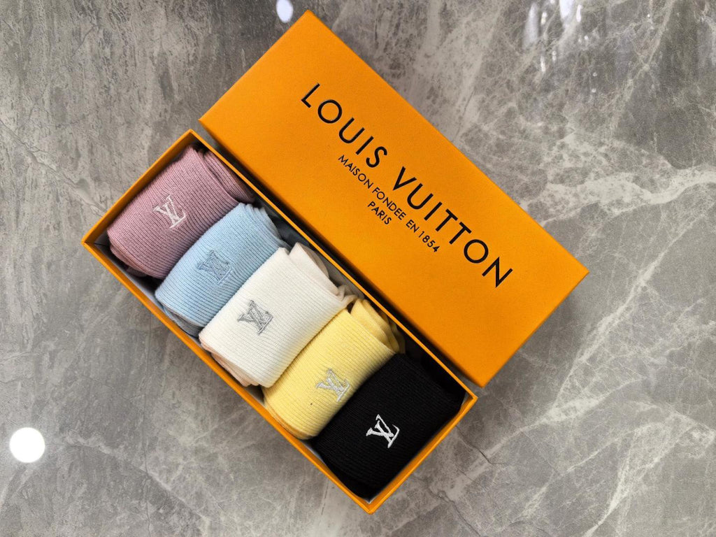 Louis Vuitton Cashmere Blend Crew Socks – 5-Pair Set #002