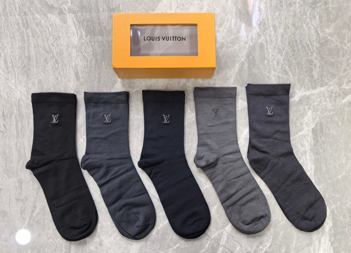 Louis Vuitton Cashmere Blend Crew Socks – 5-Pair Set #001