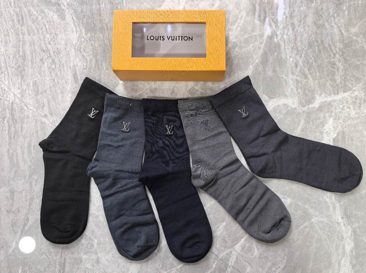 Louis Vuitton Cashmere Blend Crew Socks – 5-Pair Set #001