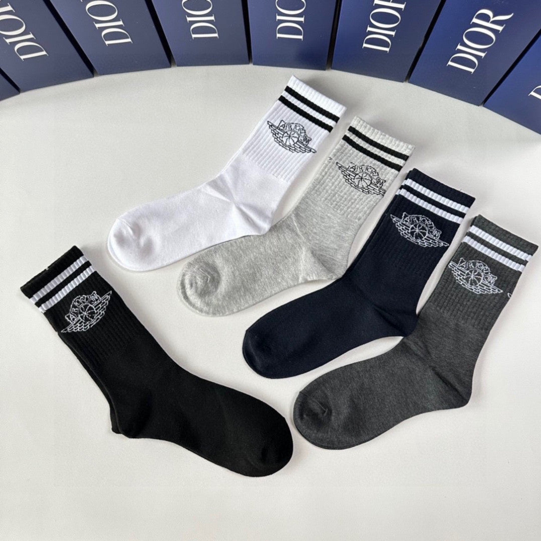 Dior Comfort Crew Socks – 5-Pair Set #005