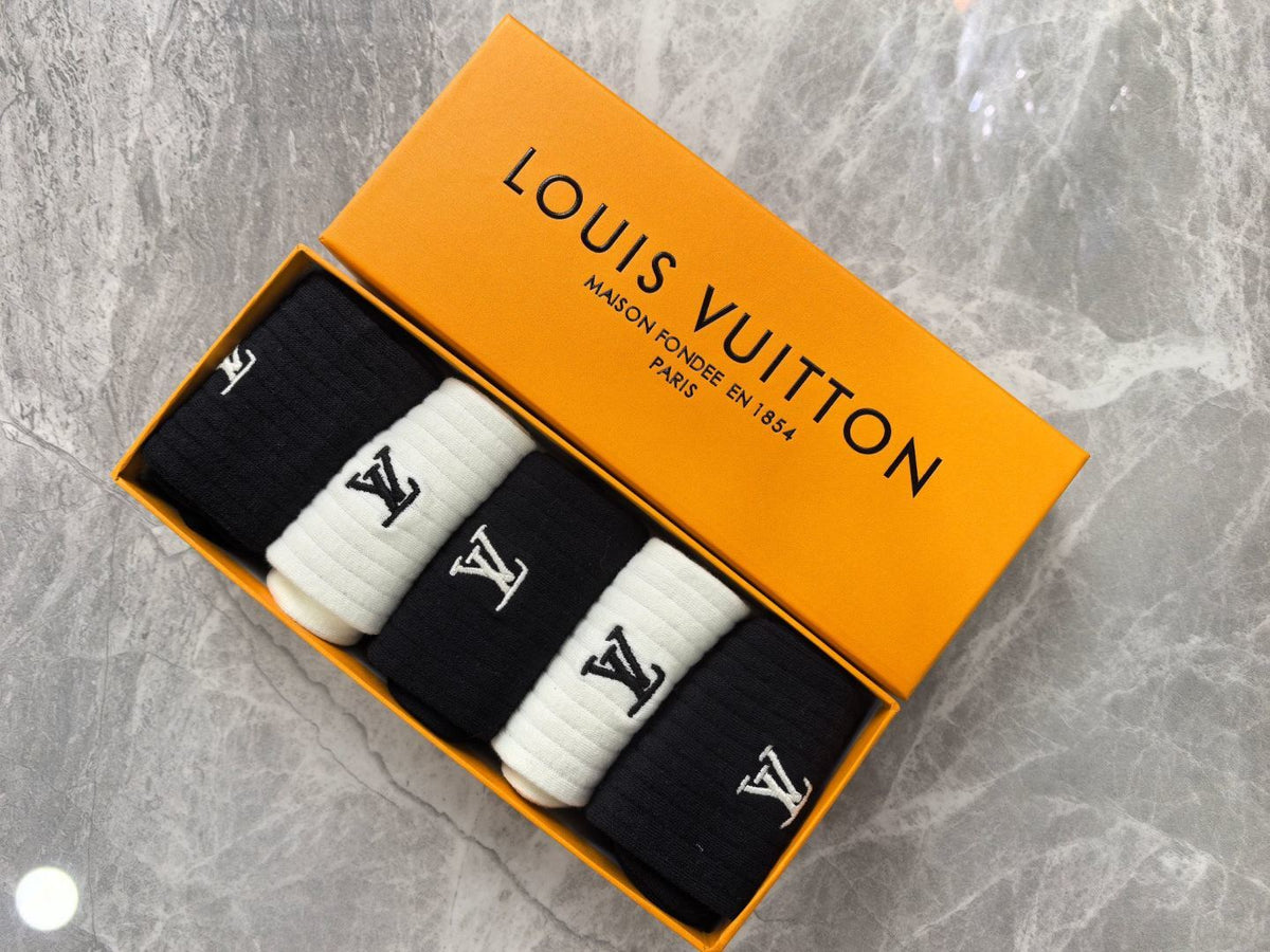 Louis Vuitton Comfort Crew Socks – 5-Pair Set #002
