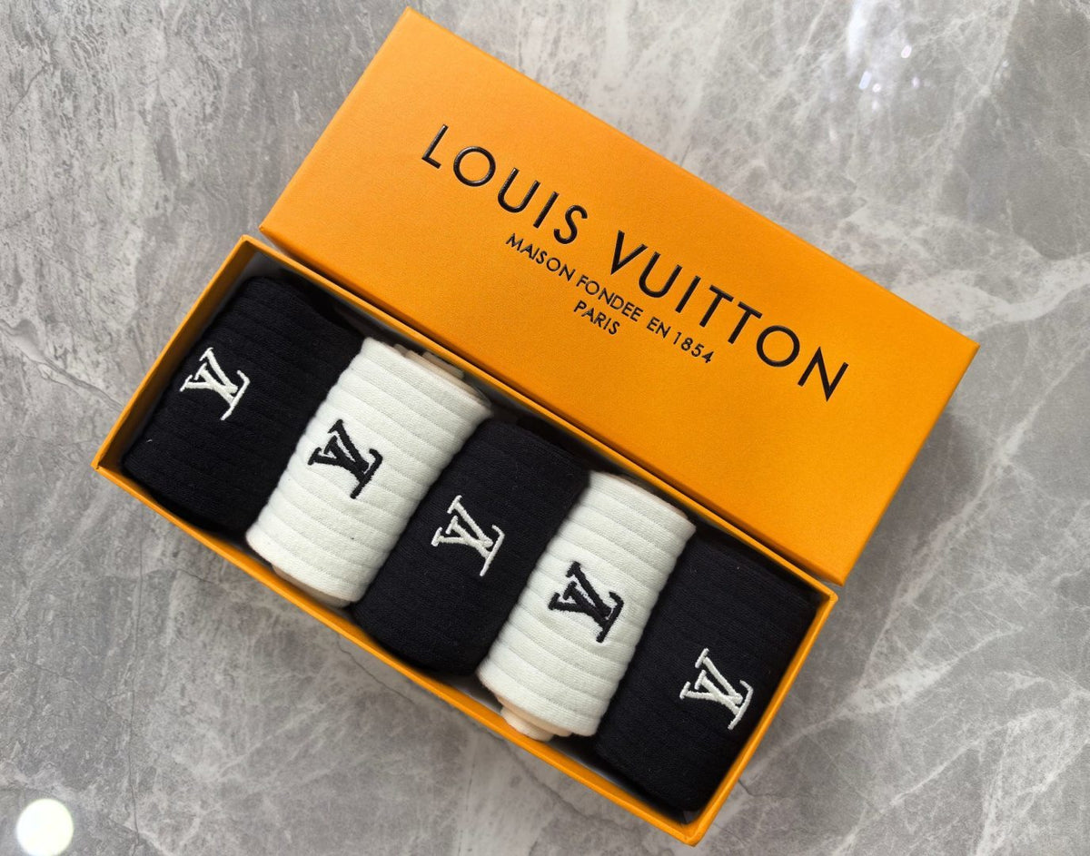 Louis Vuitton Comfort Crew Socks – 5-Pair Set #002