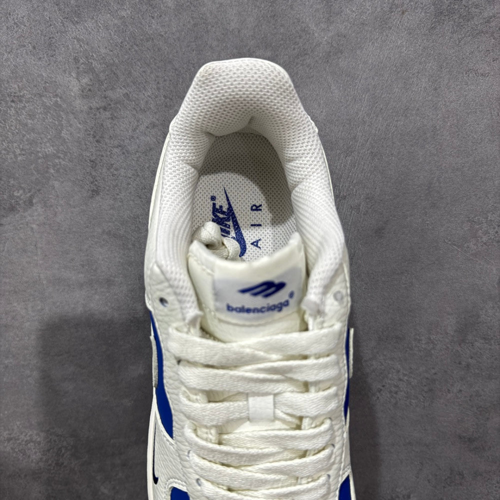 Balenciaga 本地 300 支持放店 定制版 Nike Air Force 1 '07 Low 巴黎世家联名--- 白蓝双色 经典 AF1 鞋型，融入 B Sneaker #01 - Color 02 - Image 8