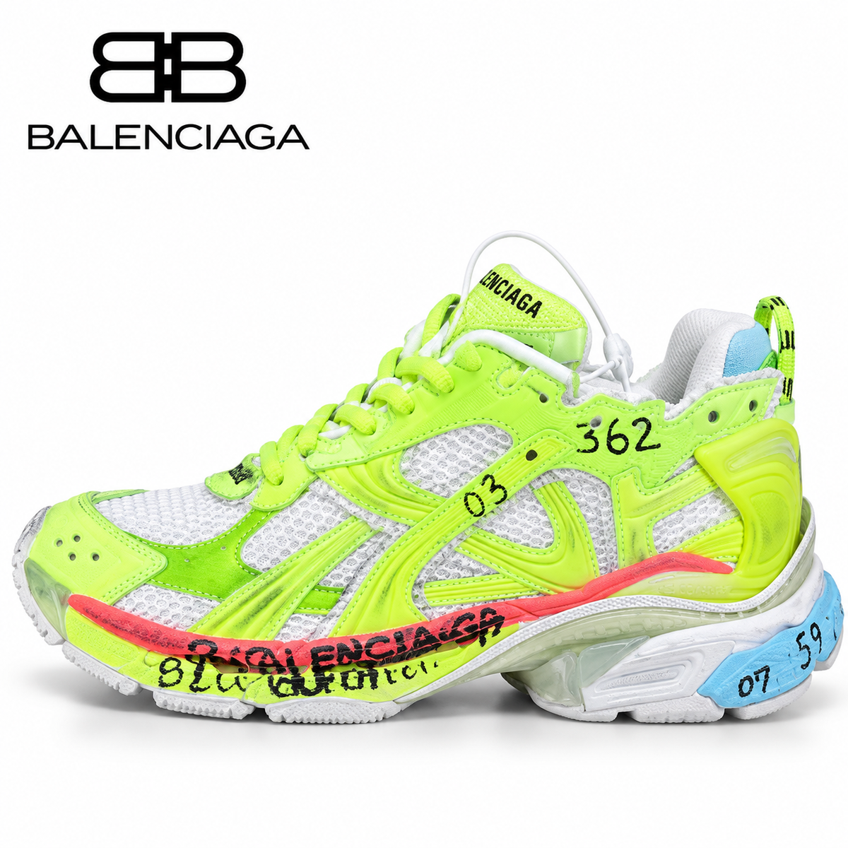 Balenciaga Neon Yellow-Green Chunky Sneakers