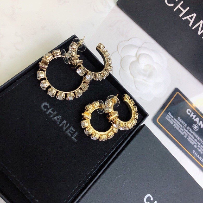 CHANEL Crystal Earrings