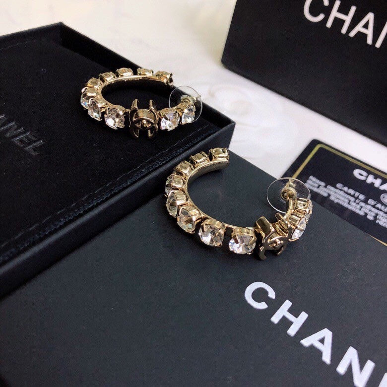 CHANEL Crystal Earrings